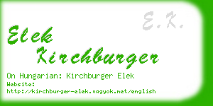 elek kirchburger business card